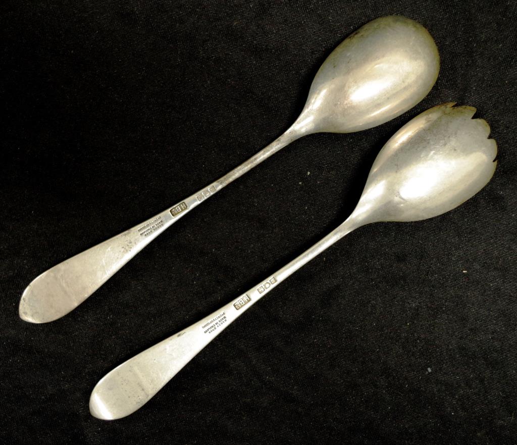 Pair Edward Vii Sterling Silver Serving Spoons Barsby Auctions Find