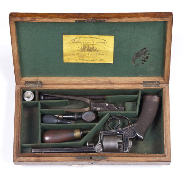 CASED 1851 ADAMS REVOLVER MADE UNDER LICENCE by PIRLOT BROTHERS LIEGE ...