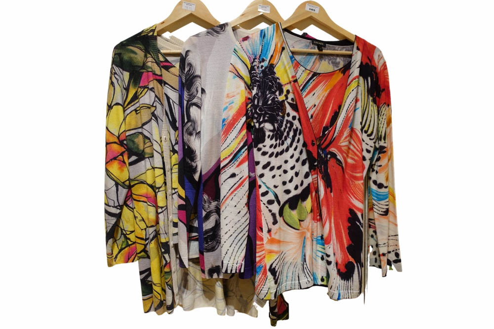 Three Escada twin sets (cardigan and vest/camisole) in multi-colours