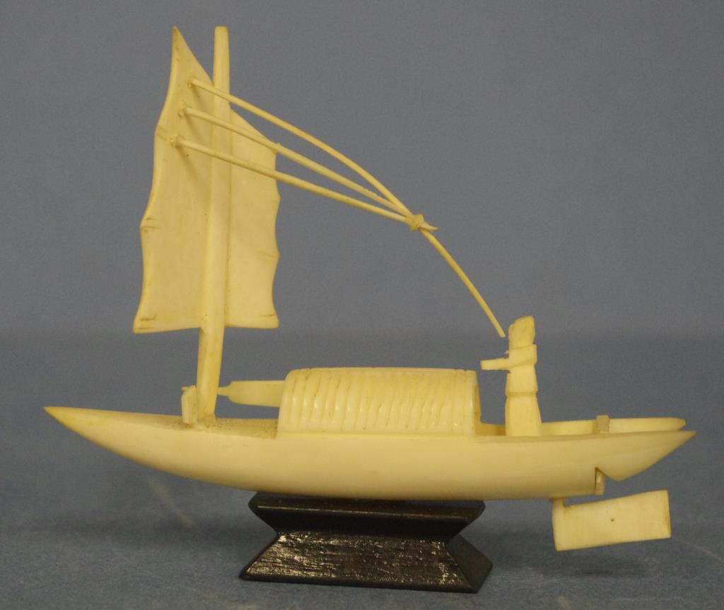 Early Chinese carved ivory junk boat - Barsby Auctions | Find Lots Online