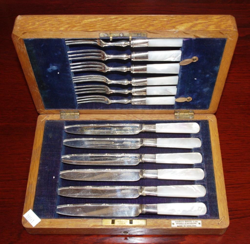 Vintage cased dessert knife & fork set Barsby Auctions Find Lots Online