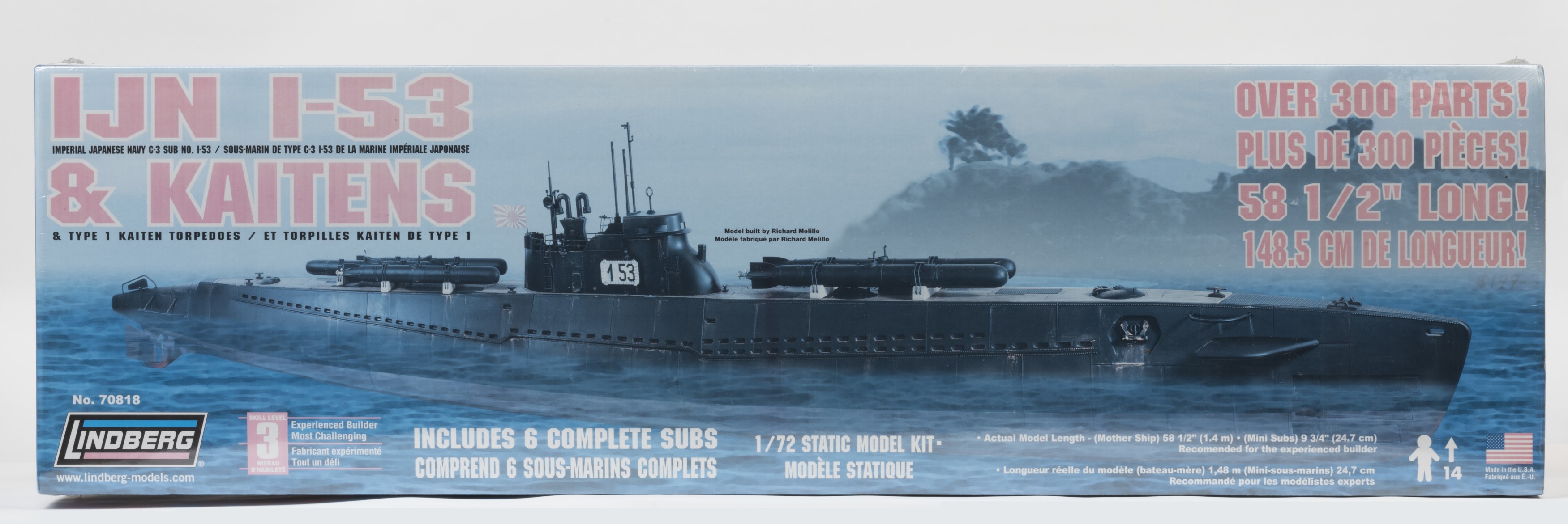 LINDBERG: A NOS 1:72 scale Lindberg IJN Submarine I-53 (length 148 cm ...