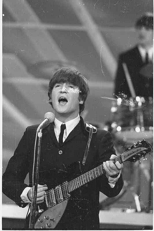 The Beatles Performing on The Ed Sullivan Show Circa 1964, John Lennon ...