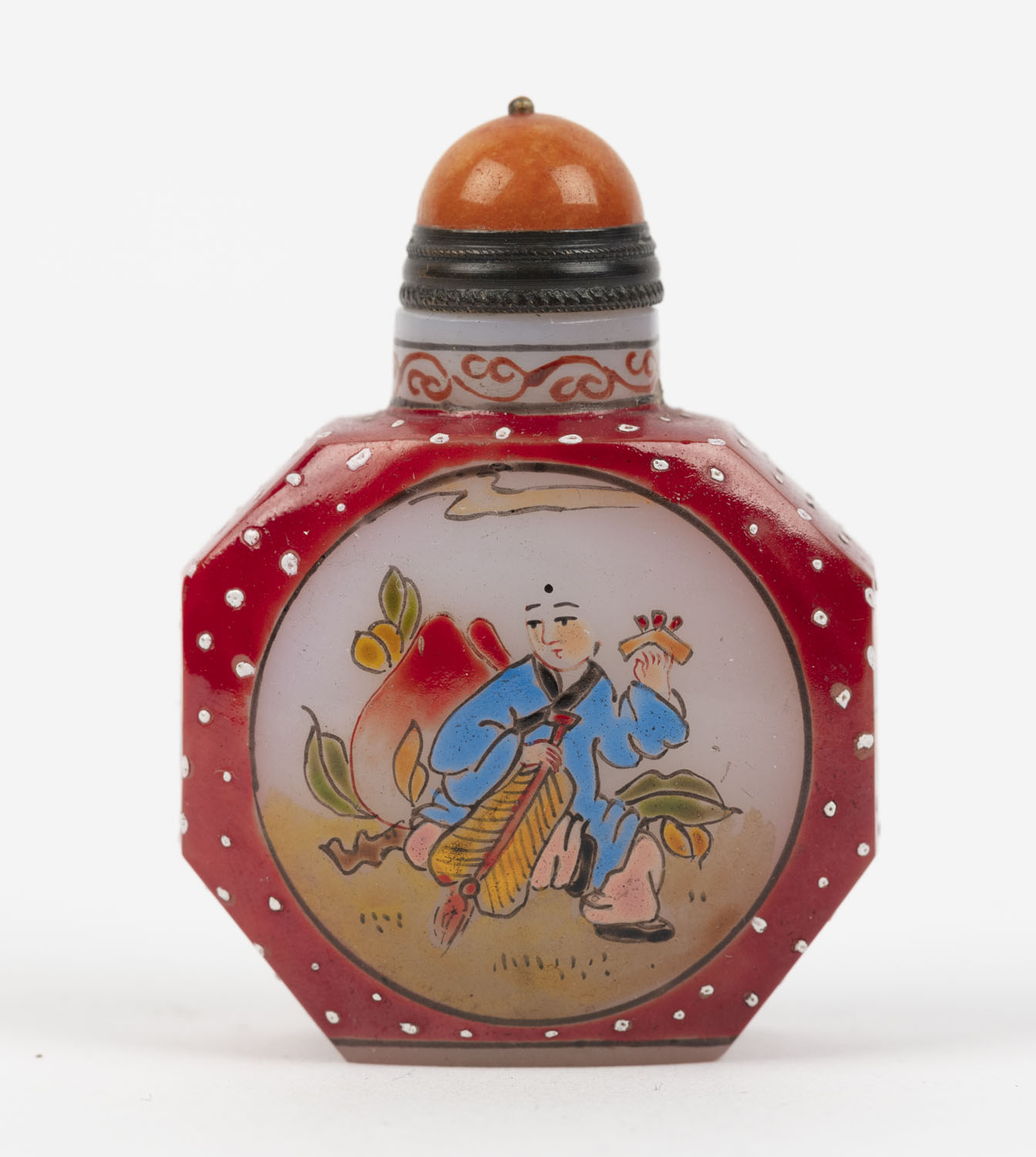 A Chinese Peking glass and enamel painted scent bottle, early 20th ...