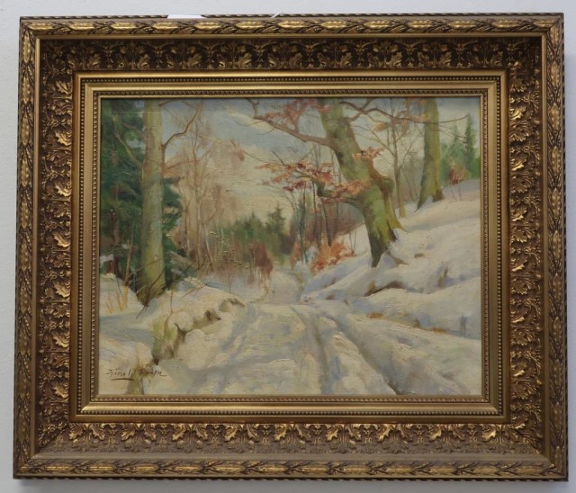 Harald Pryn (1891-1968) - Danish Winter Landscape - Lugosi Auctioneers ...