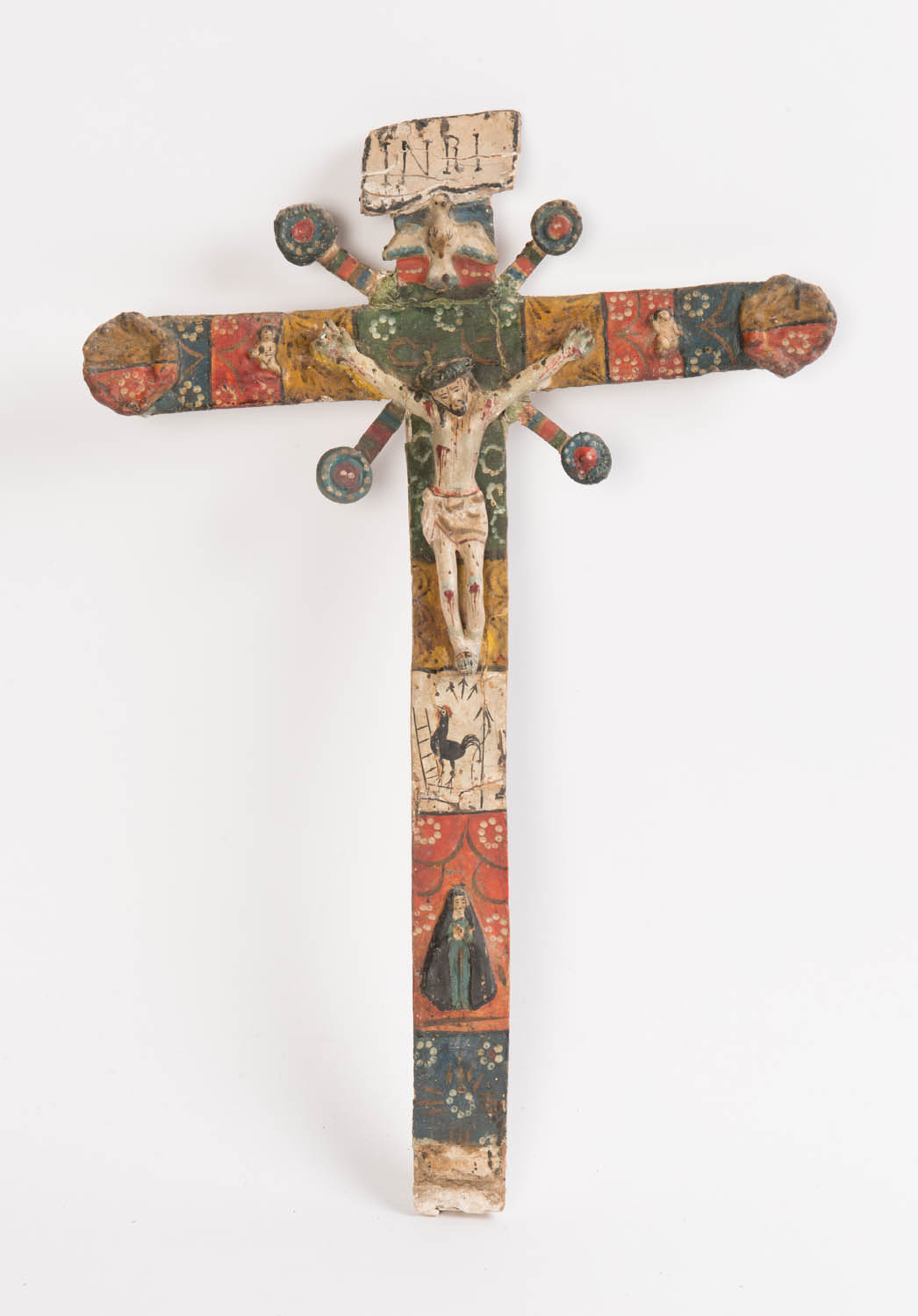 A carved and painted wood Corpus Christi, possibly German, 17th century ...