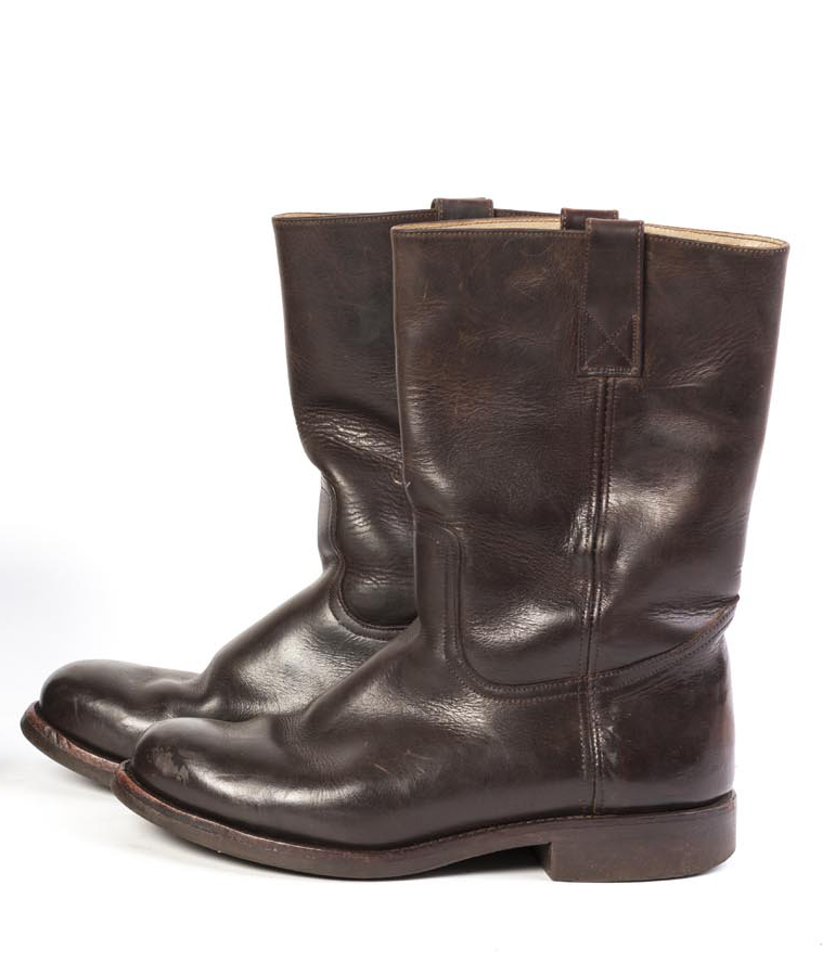 A pair of Ian Harold leather boots, size 8 1/2, an inflatable ...