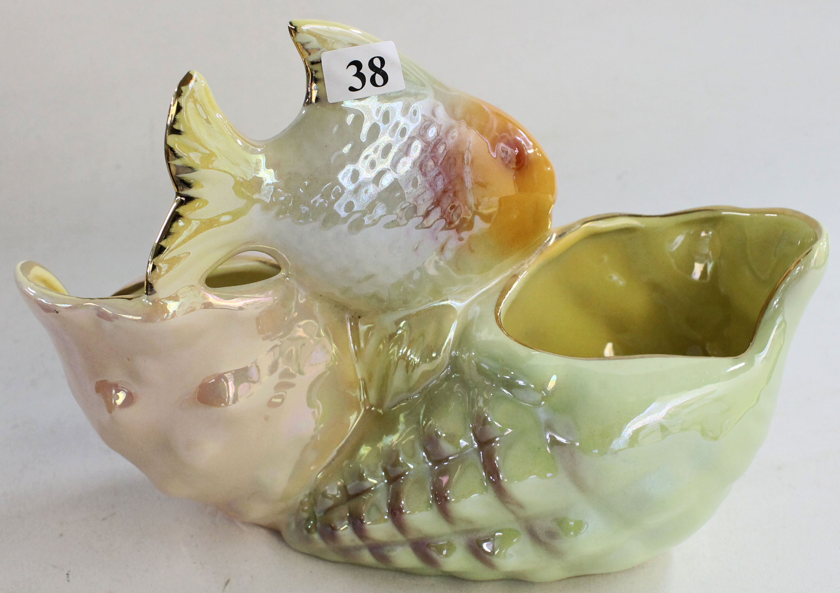 A Kalmar Pottery Fish And Shell Design Spill Vase Raffan Kelaher