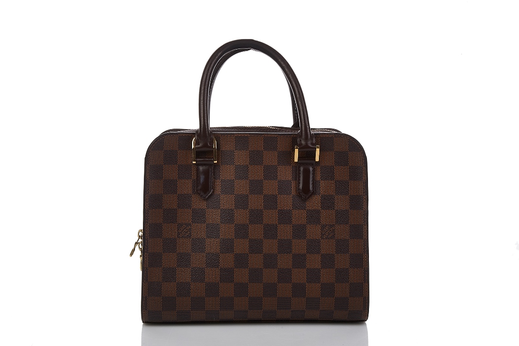 Sold at Auction: AUTHENTIC LOUIS VUITTON DAMIER EBENE TRIANA