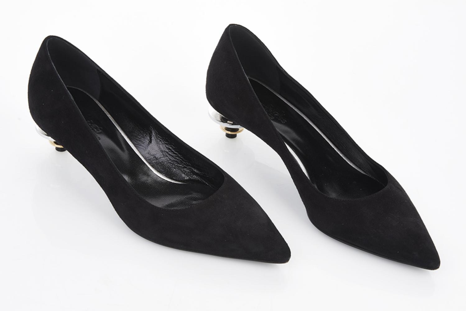 Hermes - Two Pairs of Black Suede Heels - Shapiro Auctions | Find Lots ...