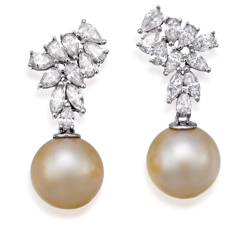 South Sea Pearl And Diamond Earrings, Paspaley - Sotheby's Australia ...
