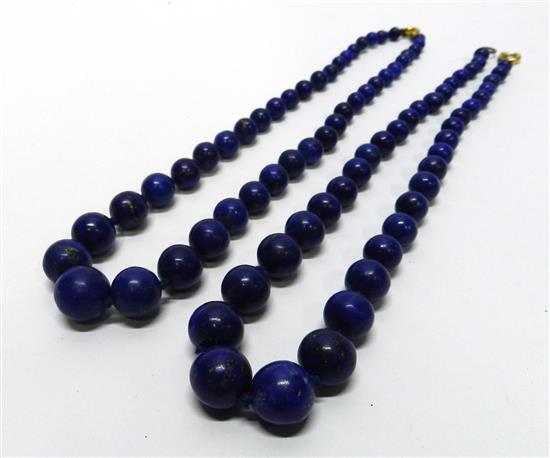 Two Graduating Lapis Bead Necklaces - Theodore Bruce | Find Lots Online