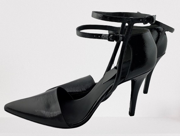 Alexander Wang, NY: Black Patent Saffiano Leather Point-Toe Stilettos ...